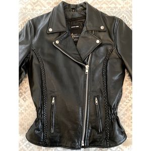 Leather Braided Classic Motorcycle Jacket